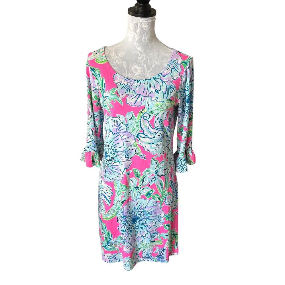 Lilly Pulitzer Sophie Ruffle Dress Womens Floral Colorful Medium